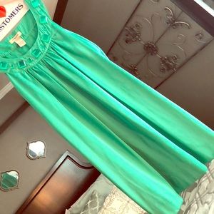 Green summer dress.